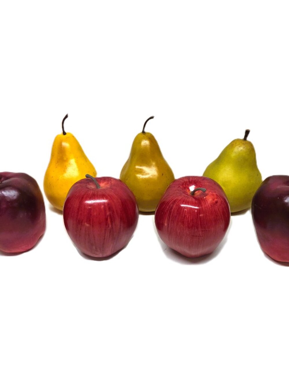 Realistic Faux Fruit Set Apples Pears Set Lot x7 Large Heavy Red Yellow Green